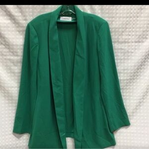 Calvin Klein green open blazer